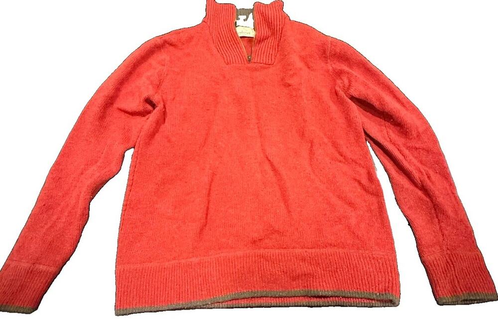 IrelandsEye Mens Medium Red Quarter Zip Knit Sweater Irish Pullover
